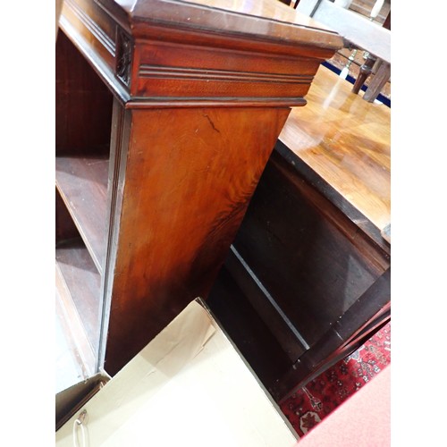 729 - A Victorian walnut breakfront Bookcase of three bays with adjustable shelves 6ft 8in W x 3ft 3in H