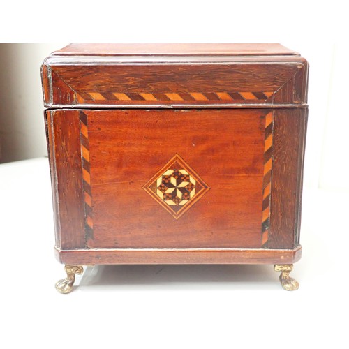 205 - A 19th Century inlaid mahogany three division Tea Caddy