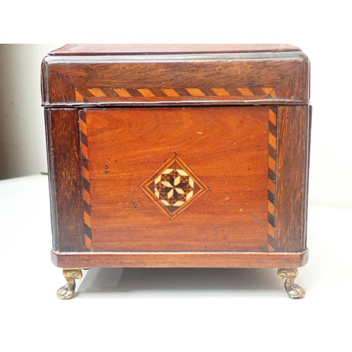 205 - A 19th Century inlaid mahogany three division Tea Caddy