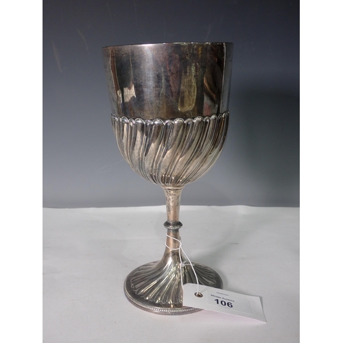 106 - A Victorian silver Trophy with gadroon embossing and inscription, London 1890, 310gms