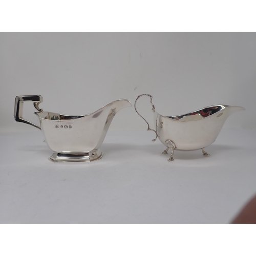 131 - Two silver Sauce Boats, Birmingham 1935 and 1967, 220gms