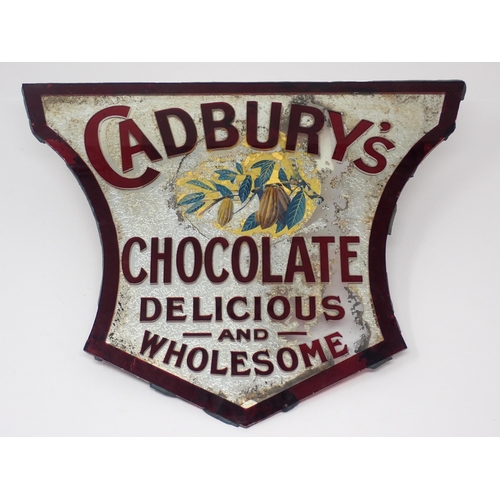 17 - A Cadbury's Chocolate glass advertising Plaque