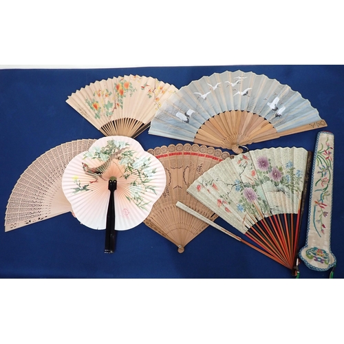 208 - Six various vintage Oriental Fans