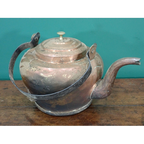 26 - A large antique copper Kettle 1ft 5in H