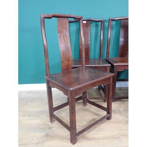 319 - A set of early 20th Chinese hardwood Dining Chairs