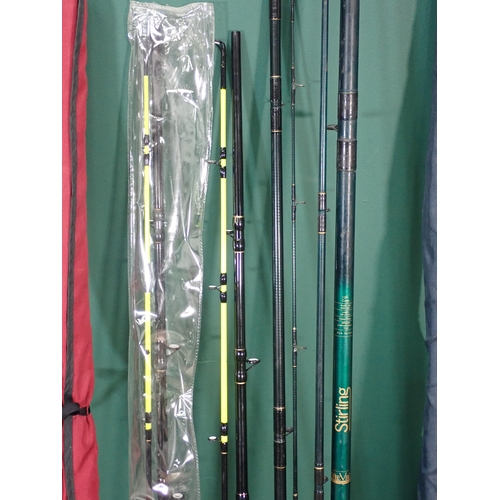 324 - A quantity of Fishing Tackle including Abu Garcia Feeder Rod, Carp Rod, Boat Rod, specimen Landing N... 