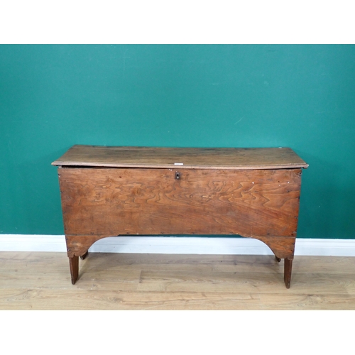 326 - An 18th Century elm Plank Chest 3ft 10in W x 2ft 10in H