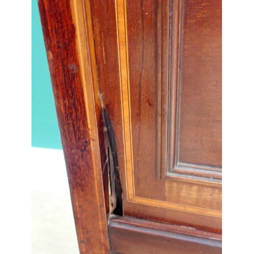 330 - An Edwardian mahogany and inlaid Music Cabinet fitted glazed door above pull out divided compartment... 