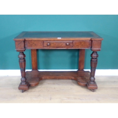 343 - A Victorian walnut Desk with inset writing surface 3ft 5in W x 2ft 5in H