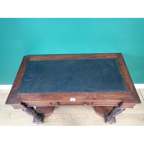 343 - A Victorian walnut Desk with inset writing surface 3ft 5in W x 2ft 5in H