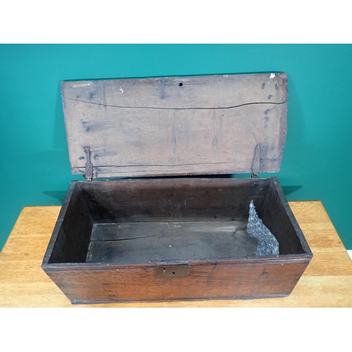 344 - A 17th Century and later boarded oak Box 2ft 6in W x 11in H