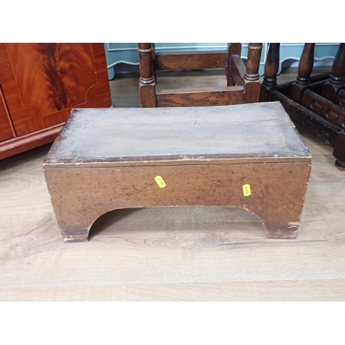 356 - An oak Nest of three Tables, oak Occasional Table, antique oak Chair, stained and grained pine Stand... 