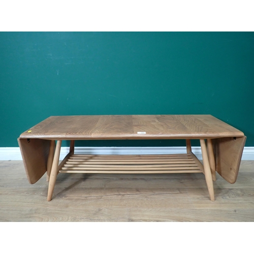 360 - An Ercol elm dropleaf Coffee Table 3ft 6in W x 1ft 4in H