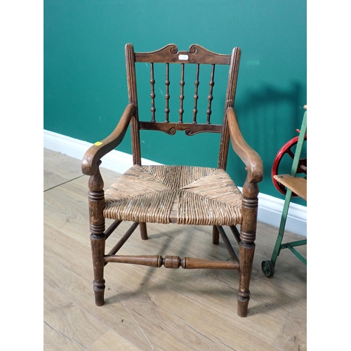 364 - A toy Mangle, a child's Elbow Chair and a bentwood child's Chair