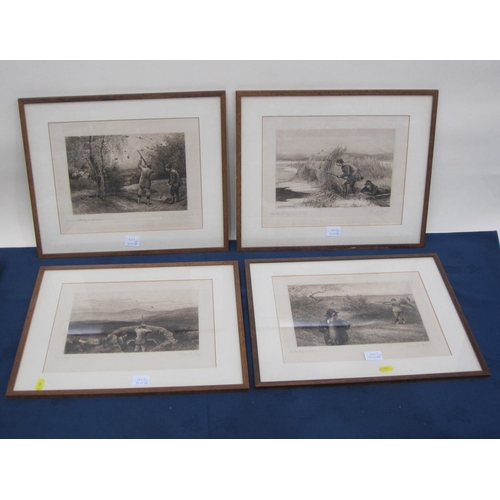 407 - FRANK PATON (AFTER CHARLES WHYMPER). Shooting Subjects, etchings, pencil signed by both artists in l... 