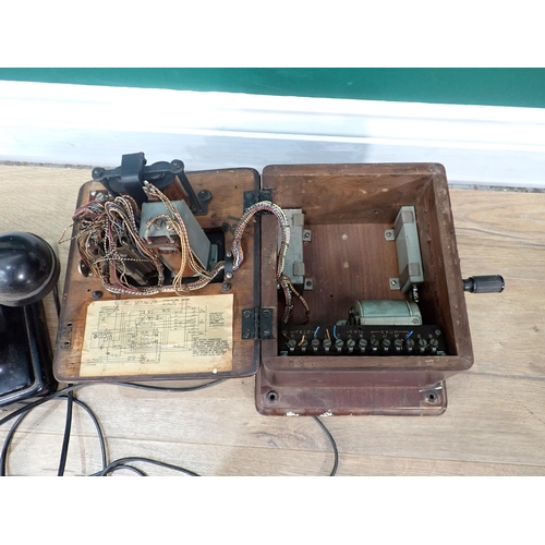 42 - A Bell Telephone and a wooden wind up Telephone