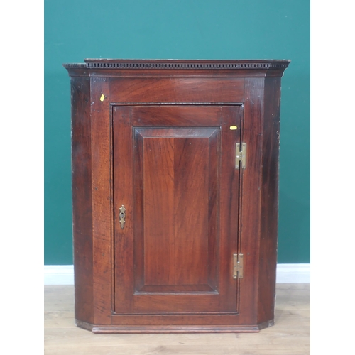 469 - A 19th Century elm and oak hanging Corner Cupboard 3ft 9in H x 3ft W