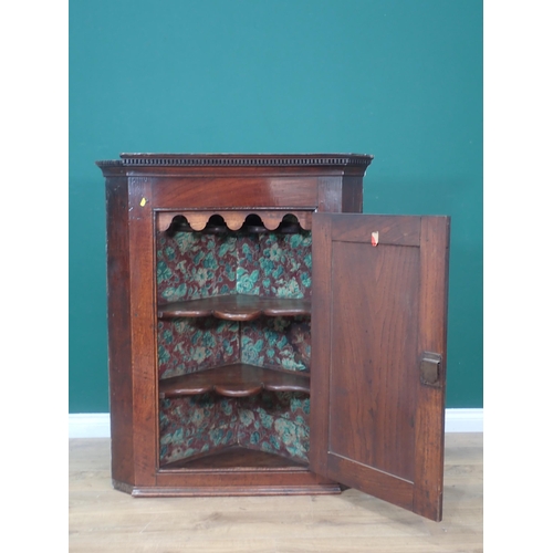 469 - A 19th Century elm and oak hanging Corner Cupboard 3ft 9in H x 3ft W