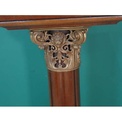 471 - A walnut Empire style Torchiere with gilded metal mounts 3ft 6in H x 1ft W