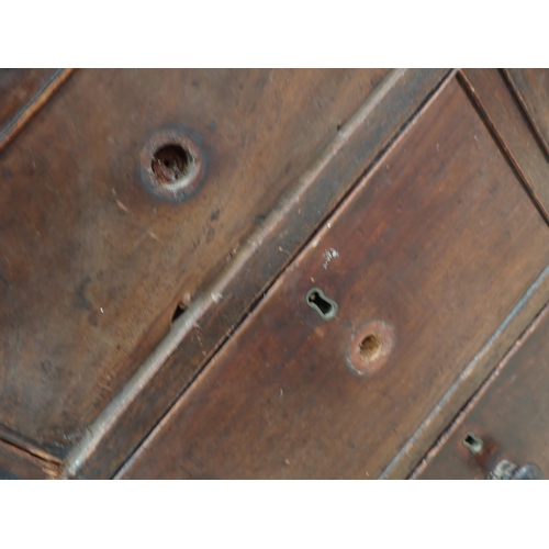 487 - A Victorian mahogany Kneehole Desk fitted nine drawers mounted on bun feet 4ft 3in W x 2ft 9in H