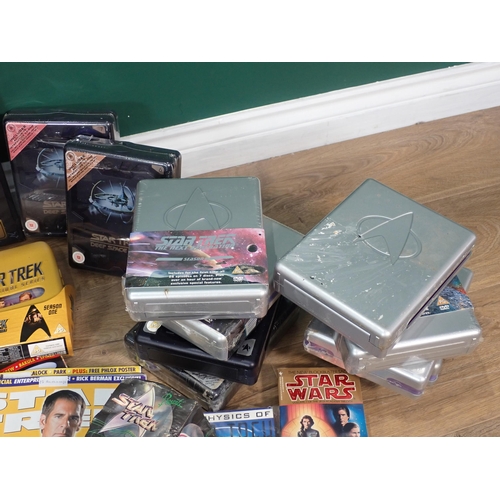 501 - A box of Star Wars and Star Trek Books and DVDs