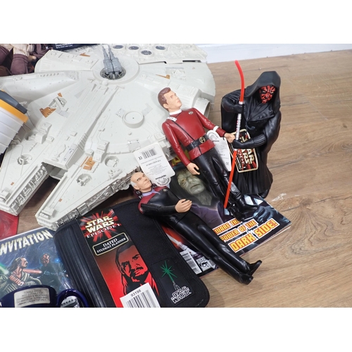 508 - Two boxes of Star Wars Models and Star Trek Calendars and Memorabilia