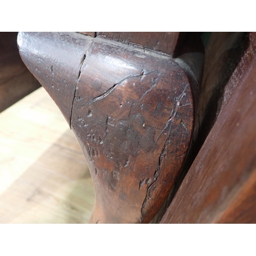 519 - An 18th Century and later oak dropleaf Dining Table on pad feet 3ft 3in W x 2ft 5in H