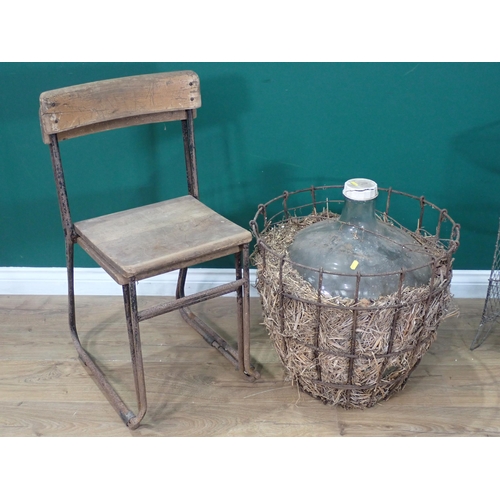 542 - A wire 'The Hygienic Vegetable and Fruit Rack' with enamel label, a Deed's Box, two metal stacking C... 