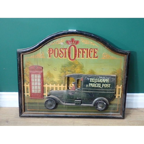 55 - A painted Post Office Sign 2ft W x 1ft 8in H