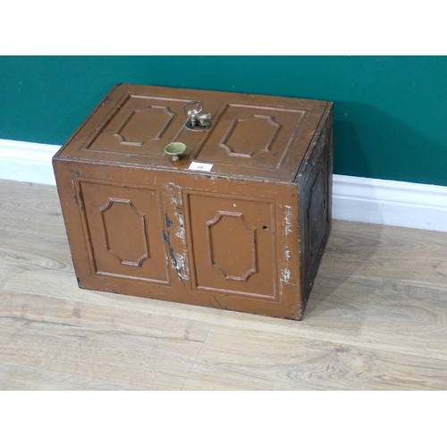 58 - A Victorian cast iron Safe with key 1ft 6in H x 1ft W