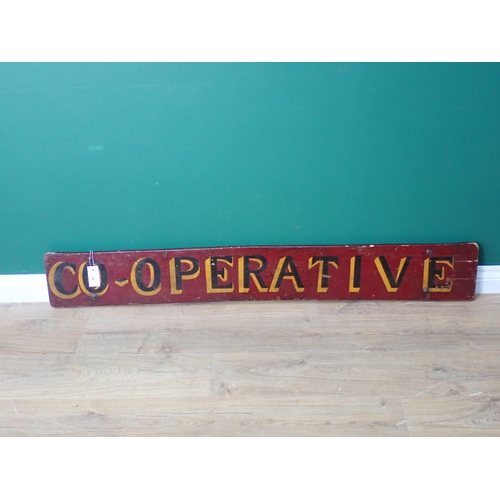 60 - A painted 'Co-Operative' Sign 4ft 6in W x 8in H