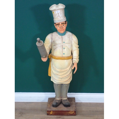 7 - A carved wooden and painted Bakery Shop Display Figure 3ft 8in H