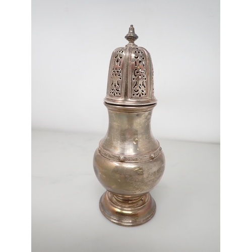 71 - A George VI silver Sugar Caster of baluster form, Edinburgh 1938, maker: Brook & Son