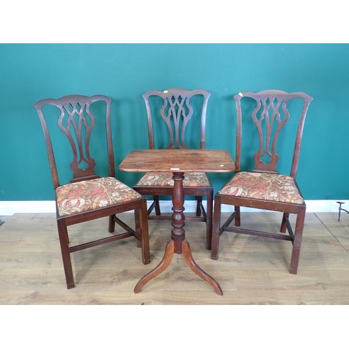 717 - A 19th Century mahogany Pillar Table on turned column and tripod base 2ft 4in H x 1ft 5in W and thre... 