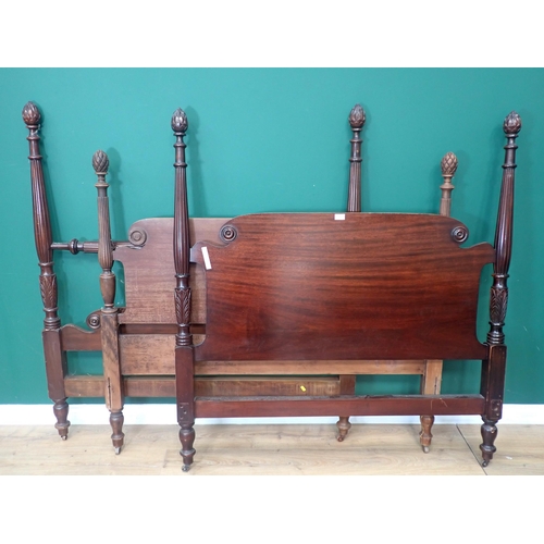 778 - A mahogany Bed 4ft 5in W and another Headboard