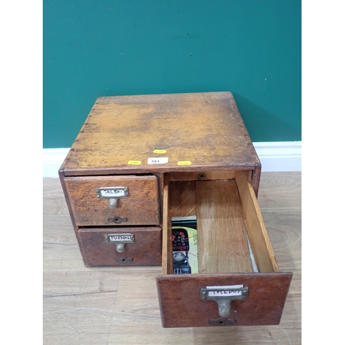 781 - An oak Filing Chest of four drawers