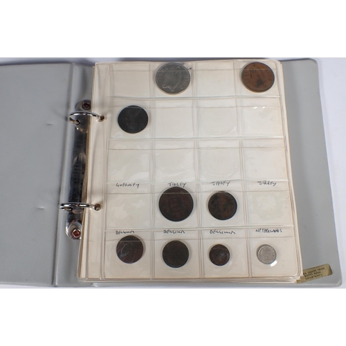 231 - An Album of World Coins, to include a Russia 1830 25 Kopeks, a France 1 Franc 1823W, and a selection... 