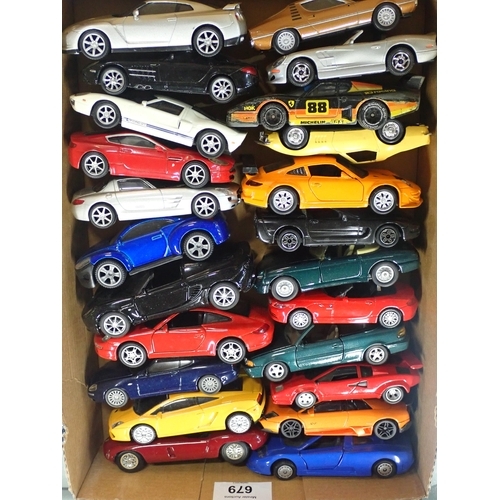 679 - A tray of 24 die cast model racing cars