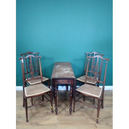 372 - A Victorian mahogany dropleaf Dining Table and four Chairs