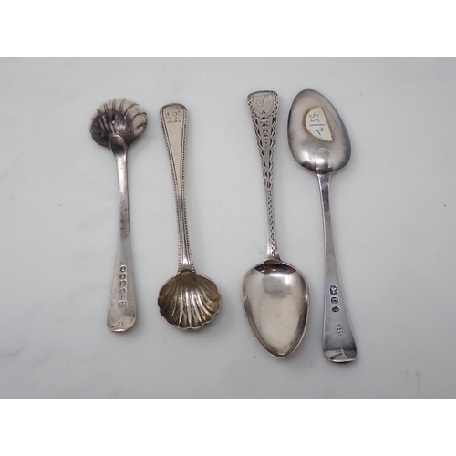 126 - A pair of Victorian Scottish silver Sugar Tongs, King's pattern, Edinburgh 1843, two bright-cut Teas... 