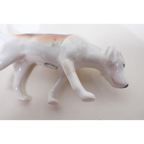 201 - A Beswick figure of grey pony with red jacket Boy rider, a Continental figure of fox, two Beswick fi... 