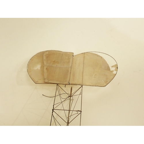 202 - A wirework model of an early Aeroplane, 15in L, A/F