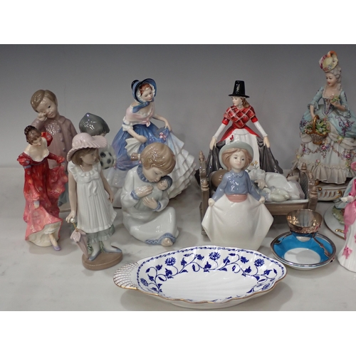 206 - A quantity of Figurines and Ceramics including Royal Doulton 'Alice', Coalport 'Joanne', Celtic Wels... 