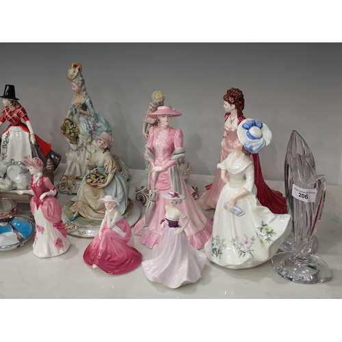 206 - A quantity of Figurines and Ceramics including Royal Doulton 'Alice', Coalport 'Joanne', Celtic Wels... 