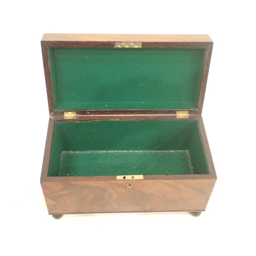 229 - A 19th Century mahogany lined Box (formerly a tea caddy) with crossbanded top, 11 1/2in