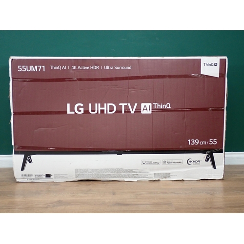 312 - A 55 inch LG 55UM7100PLB ThinQ AI/4K Active HDR/ Ultra Surround Television.