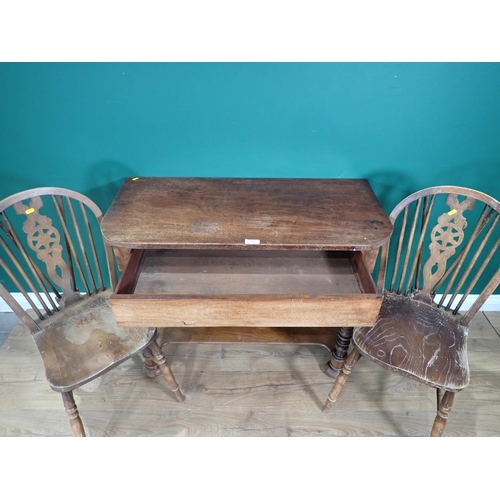 323 - WITHDRAWN-A Victorian mahogany Side Table with lower tier mounted on turned supports 3ft 3in W x 2ft... 