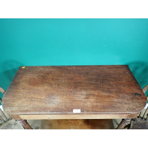 323 - WITHDRAWN-A Victorian mahogany Side Table with lower tier mounted on turned supports 3ft 3in W x 2ft... 