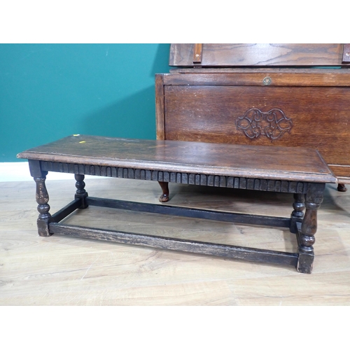 325 - WITHDRAWN- An oak Blanket Chest 3ft W x 1ft 10in H and an oak Coffee Table 3ft 1in W x 1ft H