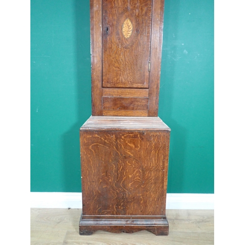 326 - WITHDRAWN-A 19th Century Longcase Clock with square painted dial by D. Mortimer, Hereford in oak and... 